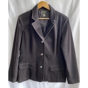 EDDIE BAUER Brown Agora Rabbit & Wool 3-Button Jacket Lined Size XL